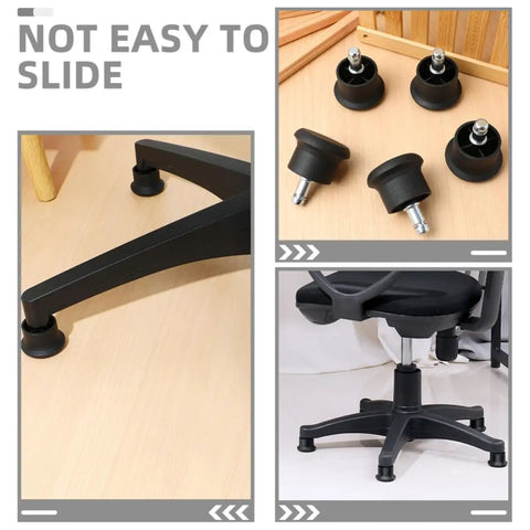 Six Pack Non Slip Chair Glides With Mushroom Wheels, Heavy Duty Floor Protectors on desk chairs on hardwood floor
