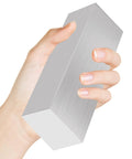 Hand-held aluminum flat bar, 2 x 4 x 8 in, brushed silver, 6061 alloy block