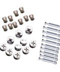 Pro Grade Furniture Connector Screws And Cam Lock Nut Set with silver iron and aluminum alloy, flush surface, multiple pieces