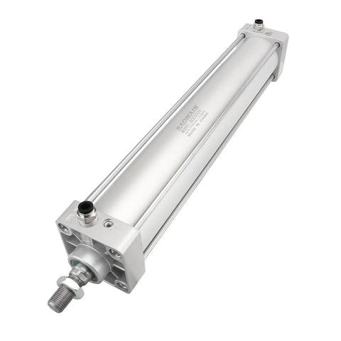 Heavy Duty Pneumatic Air Cylinder 2.5 Inch Bore 13.78 Inch Stroke Double Acting Single Rod M16x1.5 Threaded Rod PT 3/8 Port