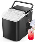 Zero Drama Rapid Freeze Bullet Ice Maker With Six Minute Quick Chill Cycle Twenty Five Pound Daily Yield Portable Countertop Machine.