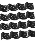 Three Fold Iron Cabinet Door Hinges with Six Hole Mounting Vintage Black chest hinges in a row for decorative cabinets