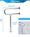 Dimensions of Heavy Duty 24 Inch Stainless Steel Handicap Grab Bars For Bathroom And Shower