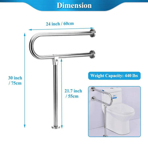Dimensions of Heavy Duty 24 Inch Stainless Steel Handicap Grab Bars For Bathroom And Shower