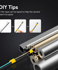 DIY tips for using the 50ft Sewer Camera With 1080P HD Triple Lens Borescope, showing fish tape attachment in pipes.