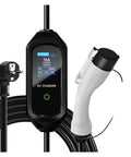 Rugged Portable 3.5KW EV Charger Type 1 To Type 2 Electric Vehicle Fast Charge Cable 16 Amp SAE J1772 with display and plug.