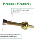 Knurled handle on Heavy Duty Cam Bearing Install And Removal Tool Kit for SBC V8 and 90 Degree V6 Engines
