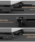 Heavy Duty Appliance Rollers With Extendable Sliders And Liftable Washing Machine Base showing handles and wheels in black