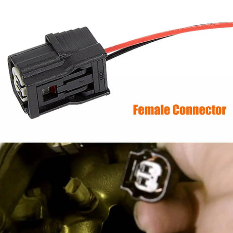 Close-up of a female connector from Honda VCM Disable Kit Harness For 3.5L V6 Engines That Fits Pilot Accord Ridgeline Odyssey