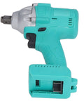 Electric Impact Wrench 1/2 Inch Drive Brushless Motor Delivering High Torque Up To 330Nm For Auto Repair Construction Home Diy Projects Includes Lithium Battery and side view of tool.