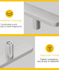 Close-up of brushed nickel cabinet handle showcasing electroplating technology and deep hole thread for 10 Pack Brushed Nickel Cabinet Handles Four And Three Quarters Inch Length With 3 Inch Center To Center Holes Durable Aluminum Drawer Pulls For Kitchen Cabinets Bathroom Closet Doors Modern Hardware