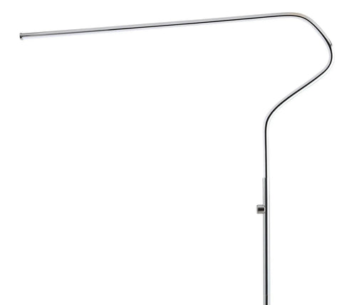 65-Inch Chrome Integrated LED Floor Lamp With Dimmable Touch Sensor, Dope Minimalist Tall Pole, Metal Shade For Living Room Or Office