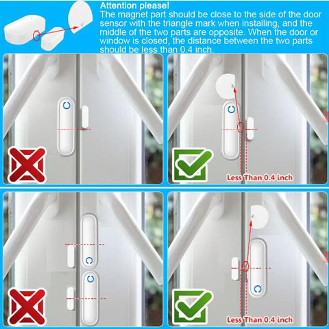 Wireless Door Alarm Sensor System For Dementia Caregivers And Home Security 260 Feet Range With 3 Sensors And 2 Receivers No Fuss Setup No Wiring Needed Real Time Chime Alerts For Elderly Kids Office Store, door sensor placement guide