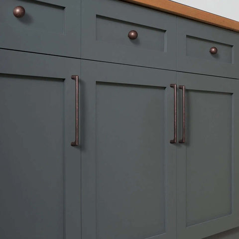 Slick Retro Cabinet Pulls Built Tough As Nails With Solid Zinc Alloy Featuring Dope Antique Oil Rubbed Bronze Smooth Glide For Drawers Cupboards And Wardrobes 7 6 Inch Centers Six Pack on grey cabinets.