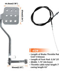 Go Kart Brake Pedal Kit With 71 Inch Throttle Cable For 196cc 6.5HP Engines Compatible With Radio Flyer Carter Yerf Dog Manco Kandi Azusa Racing Go Karts And Drift Trikes Replacement Parts showing brake pedal dimensions