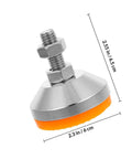 Rock Steady Adjustment And Zero Wiggle Room For Heavy Machinery Support Heavy Duty Leveler Feet with rubber base and metal screw.