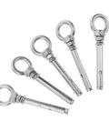 Heavy Duty Stainless Steel Eye Bolts Hanger Kit 5 Piece For Secure Lifting And Suspension installed stainless steel anchors