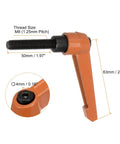 4 Pack Slick Quick Release Clamping Lever Handles With M8 X 50mm Male Thread Rotary Knobs For Heavy Hitting Aluminum Machine Adjustments And No Sweat Workshop Setup In Durable Orange Coating, showing dimensions and thread.