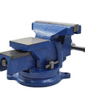 360 Degree Rotary Bench Vise 5 Inch Workhorse Heavy Duty Cast Iron Vise With Rotating Base And Adjustable Jaws Double Lock Nut