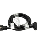 Coiled Beefy Copper Welder Adapter Cord NEMA 10-50P To NEMA 6-50R 250V 50A 6 AWG 10 Ft with nickel-plated brass connectors