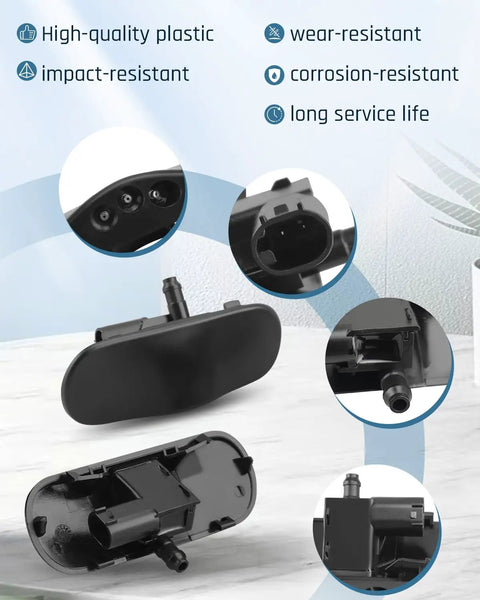 Audi Windshield Washer Nozzles Replacement Kit Left And Right For A3 A4 A5 A6 A7 A8 Q3 Q5 Q7 TT 2 Pack showing nozzle design