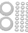 No Fuss 3/4 Inch Plastic Insulating Bushings 100 Pack Weatherproof Threaded Electrical Fittings with gray plastic seals.