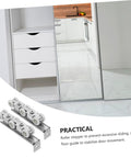 Top Tier Sliding Barn Door Track Roller System With Whisper Quiet Wheels For Kitchen Pantry Bathroom Or Master Bedroom Room Divider Easy Snap Install with roller stopper.
