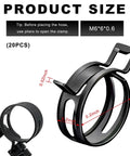 Close-up of 6mm manganese steel hose clips from 20 Piece One Quarter Inch Inside Diameter Spring Band Clamps Set for Vehicle Fuel Lines