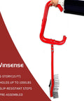 Retractable Fire Escape Ladder For Two Story Homes 15 Foot Aluminum Steps With Extra Wide Anti Slip Rungs Portable And Easy Deploy No Assembly Required Emergency Window Exit For Adults During Fires red ladder hook