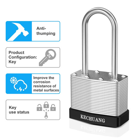 Keyed Alike Padlock Set 36 Pack With 72 Keys, 40mm nickel plated laminated steel lock with 2 inch shackle, security features.