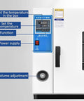 Heavy Duty Electric Heating Blast Drying Oven With Digital Temp Control control panel showing temperature and settings.