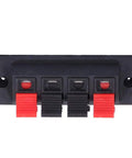 4 Way Speaker Connector Spring Loaded Terminal Kit Black ABS Metal Build For Easy Wiring Handles Zero To Two Hundred Fifty Volts Three Amps