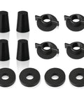 All In One Replacement Kit For Gravity Water Filter System Elements Compatible With Berkey Black Activated Carbon Filters Includes 4 Washers 4 Wing Nuts And 4 Silicone Blocking Plugs No Hassle Easy Install For Long Lasting Performance; components arranged in rows.
