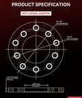 Product specification diagram for Lug Centric Wheel Spacers 0.5 Inch Thick Boost Offset For Chevy GMC Toyota Honda Ford Trucks Suv.