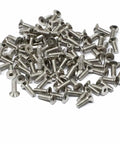 Pile of 100 Pcs M2.5 x 8mm Stainless Steel 304 Hex Socket Flat Head Cap Screws Kit for electronics and machinery projects