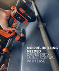 18V Brushless Cordless Drill Driver Set Packs Badass Torque And Four Speeds Hammer Mode with hand holding drill driving screws.