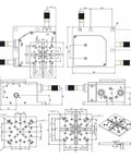 Pro Level Precision Rotary Tilt Table Heavy Duty Aluminum Alloy Angle Platform technical drawing with dimensions and labeling.