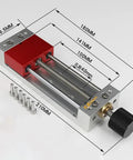 Rock Solid 100MM Aluminum Engraving Machine Vise With Lock Tight Jaw Fixture And M5 Bolt Kit for heavy-duty tasks with measurements.
