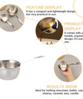 Slick Melting Pot With Pour Spout For Hot Coffee Chocolate And Soups Fire Kitchen Warmer Bowl with a long handle for easy use.