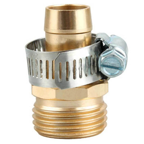 Skimsklo Heavy Duty 3/4 Inch Garden Hose Repair Kit Fixes Crushed Ends And Leakproof Male Female Water Connector Set For Outdoor Lawn Care Yard Work brass hose connector with clamp