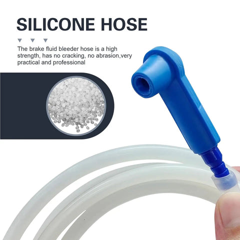 Flexible Brake Fluid Bleeder Hose With Adapter For Cars And Motorcycles Ultra Soft TPR Tube with blue connector