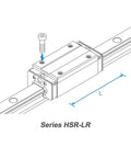 Single Piece Boss Grade Linear Motion Block Slider For HSR55LR Series, Compatible With HSR55LR1UU HSR55LR1SS HSR55LRUU GK Block Guide Rail, Precision CNC Milling, 3D Printing, And Automation Projects; HSR-LR diagram