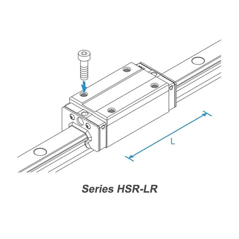Single Piece Boss Grade Linear Motion Block Slider For HSR55LR Series, Compatible With HSR55LR1UU HSR55LR1SS HSR55LRUU GK Block Guide Rail, Precision CNC Milling, 3D Printing, And Automation Projects; HSR-LR diagram