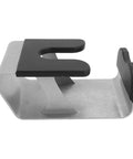 Heavy Duty Built Tough Stainless Steel Portafilter Stand And Espresso Tamper Station For Bottomless Basket Home Barista Workflow side view of the workstation.
