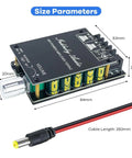 Bluetooth 5.0 Amplifier Board With TPA3116D2 Dual Channel 100W And 100W Output Mini Beefy HiFi Power Amp dimensions