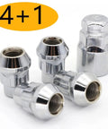 Heavy Duty Lug Studs Kit For Ford Fiesta C Max B Max Vehicles Includes Locking Wheel Nuts Tapered Design With Superior Build Quality To Keep Your Rims Tight And Safe While Driving Around Town Or On Highway Rides Without Any Wobbly Issues., chrome 4+1 locking wheel nuts
