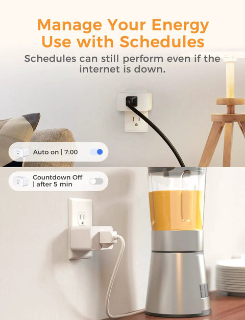 Smart WiFi Plug Outlet 15A Two Pack Works With Apple HomeKit Siri Alexa Google Assistant No Hub Required, blender plugged