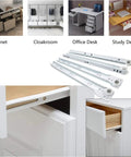 Beefy Drawer Slides Kit 1 Pair Metal Runners With 50kg Load, Two-Section Full Extension For Kitchen Cabinets, Dresser, Bathroom And Keyboard Storage, Anti Rust Wear Resistant White Finish on white metal drawer slides