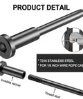 50 Pack One Eighth Inch Black Stainless Steel Invisible Receiver And Swage Stud End details with T316 material and installation view