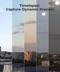 Timelapse sequence showing urban skyline transitions from day to night under different lighting conditions.